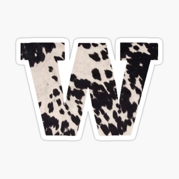 Vista previa del artículo con la obra «letra con estampado de vaca - W», diseñado y vendido por okieoutfitters.