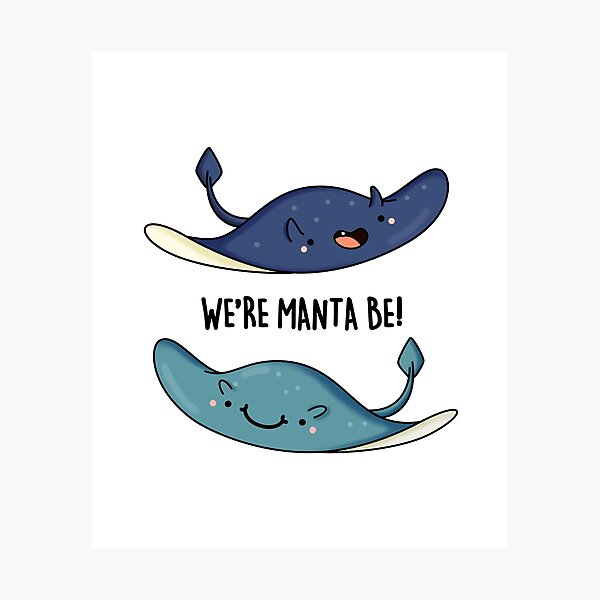 Item preview, We're Manta Be Funny Manta Ray Puns  designed and sold by punnybone.