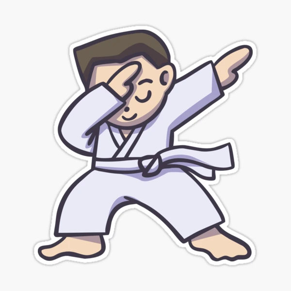 Dabbing Karate Fighter Sticker by Tabinchu