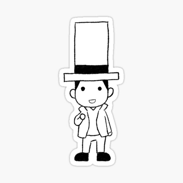 Professor Layton Sticker For Sale By Rajaaadx Redbubble