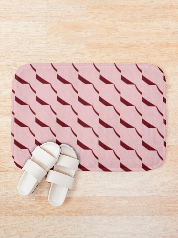 Thumbnail 1 of 6, Bath Mat, PInk Tiled Pattern designed and sold by deecdee.