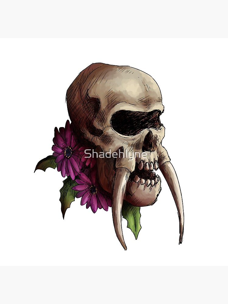 Cyclops Skull with Flowers | Art Board Print