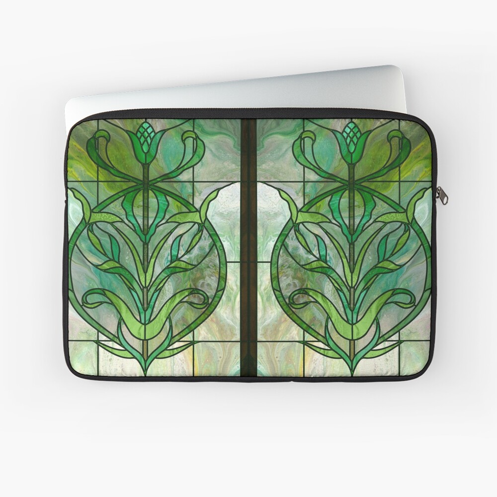 Glass Leaves II: fluid digital art Laptop Sleeve