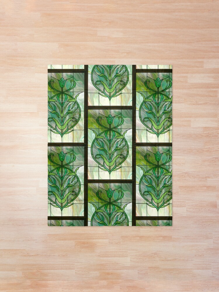 Alternate view of Glass Leaves II: fluid digital art Comforter