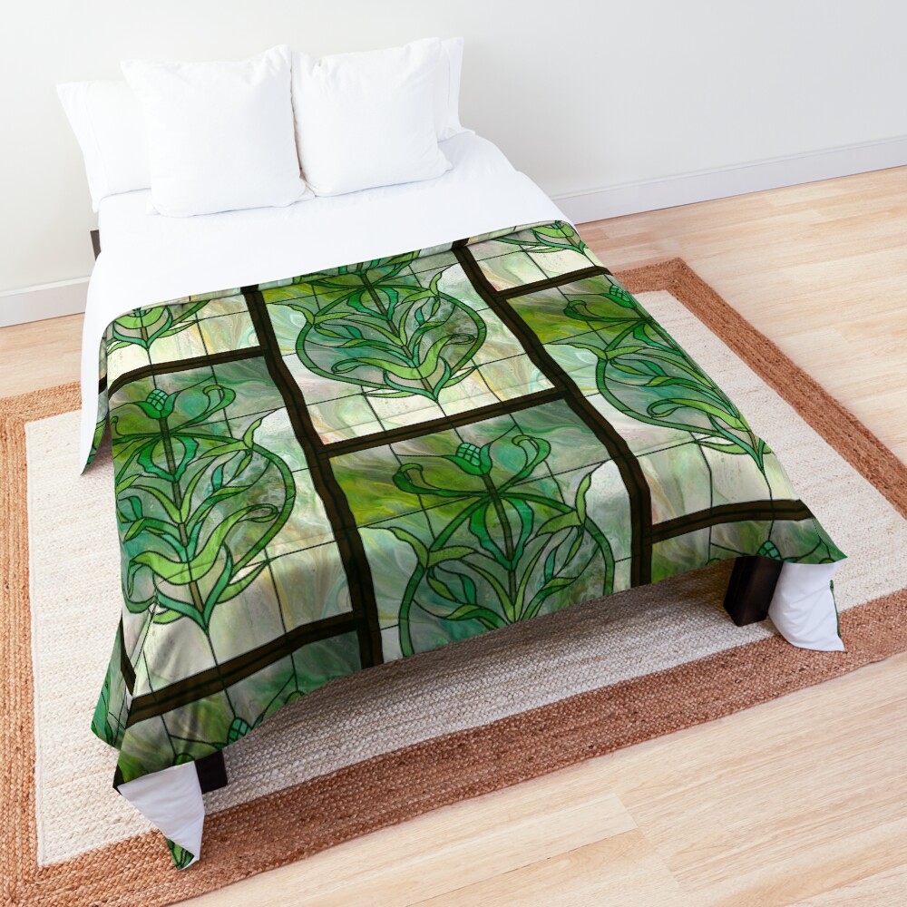 Glass Leaves II: fluid digital art Comforter