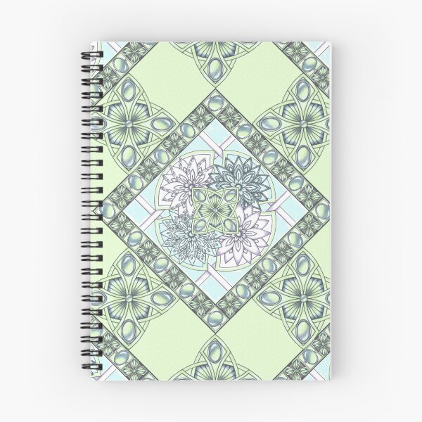 Item preview, Flowers and Gemstones - in Mint Green and Blue designed and sold by CLAldridgeArt.