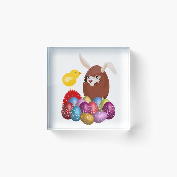 Item preview, Bunny and Chick with Easter Eggs designed and sold by TigsArts.