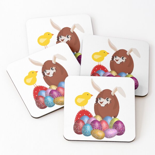 Item preview, Bunny and Chick with Easter Eggs designed and sold by TigsArts.