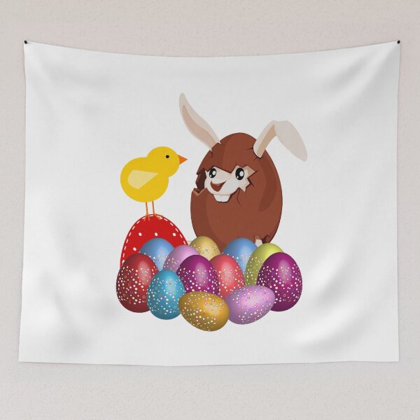 Item preview, Bunny and Chick with Easter Eggs designed and sold by TigsArts.