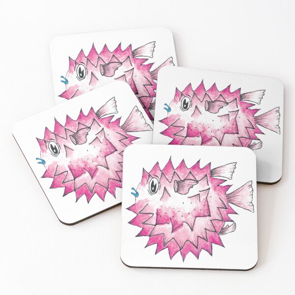 Item preview, Neon Pink Pufferfish designed and sold by VancheffyArt.