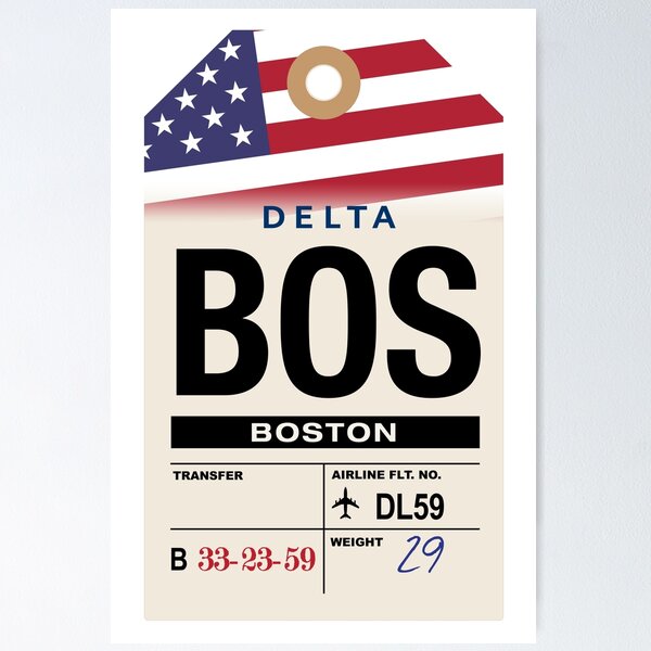 Item preview, Boston (BOS) Massachusetts Airline Luggage Tag designed and sold by travelwitheric.