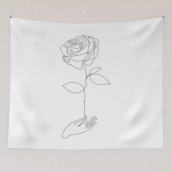 Item preview, Single Line Rose (Black Print) designed and sold by Mathildashop.