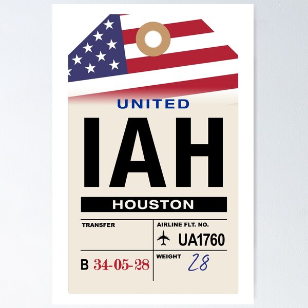 Item preview, Houston (IAH) Texas Airline Luggage Tag designed and sold by travelwitheric.