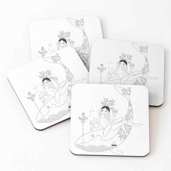Item preview, Whale Girl (Black Print) designed and sold by Mathildashop.