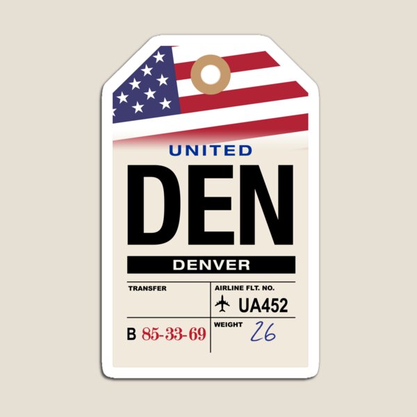 Item preview, Denver (DEN) Colorado Airport Luggage Tag designed and sold by travelwitheric.
