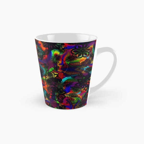 Item preview, Flight Over Flowers of Fantasy - Black on Rainbow designed and sold by StephOBrien.