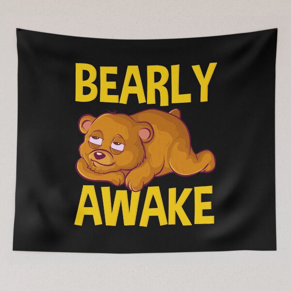 Item preview, Bearly Awake Half Asleep Baby Bear Cub Pun designed and sold by perfectpresents.