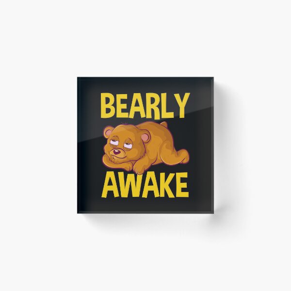 Item preview, Bearly Awake Half Asleep Baby Bear Cub Pun designed and sold by perfectpresents.