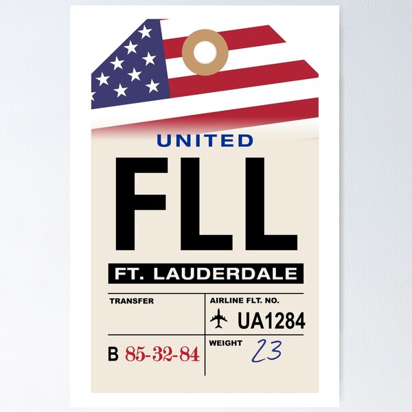 Item preview, Fort Lauderdale (FLL) Florida Airport Luggage Tag designed and sold by travelwitheric.