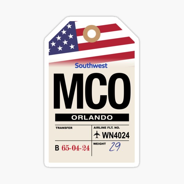 Item preview, Orlando (MCO) Florida Airline Luggage Tag designed and sold by travelwitheric.