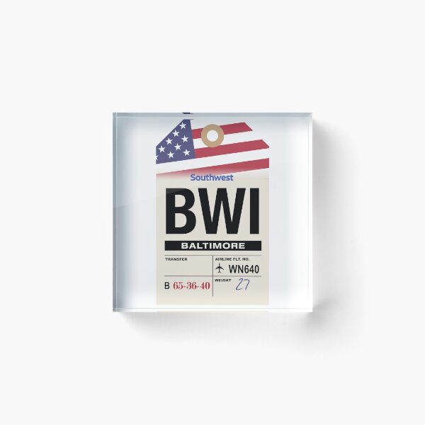 Item preview, Baltimore (BWI) Maryland Airline Luggage Tag designed and sold by travelwitheric.