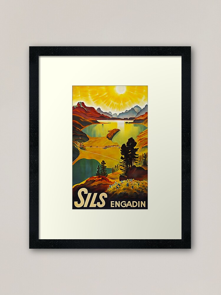 Thumbnail 1 of 7, Framed Art Print, Sils Engadin vintage travel poster designed and sold by stickart-marek.
