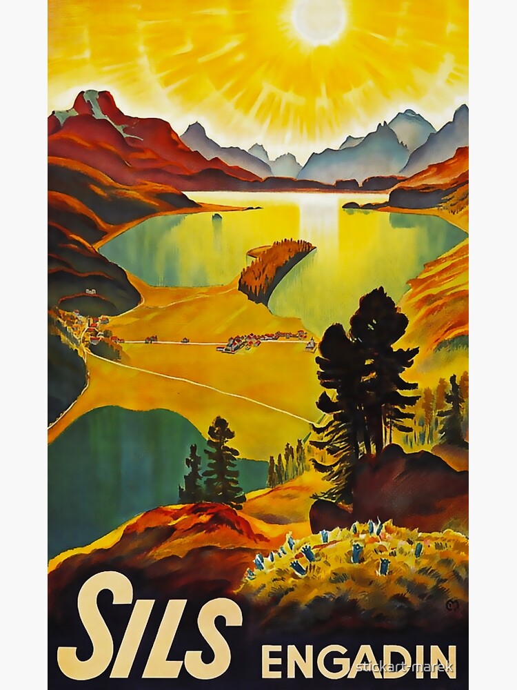 Thumbnail 7 of 7, Framed Art Print, Sils Engadin vintage travel poster designed and sold by stickart-marek.