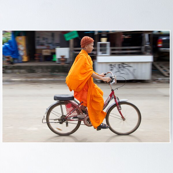 Item preview, Novice monk cycling, Vang Vieng, Laos designed and sold by John Spies.