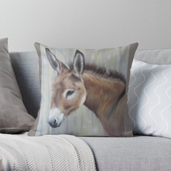 Baby Donkey Home Decor Handmade Throw Pillow Cover 16 X 16 - Hibiscus Jazz