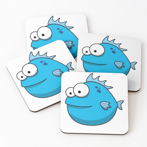 Item preview, Blue cartoon fish designed and sold by ClumsyCat.