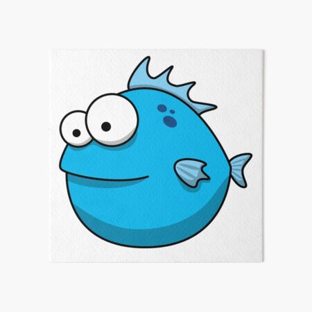 Item preview, Blue cartoon fish designed and sold by ClumsyCat.