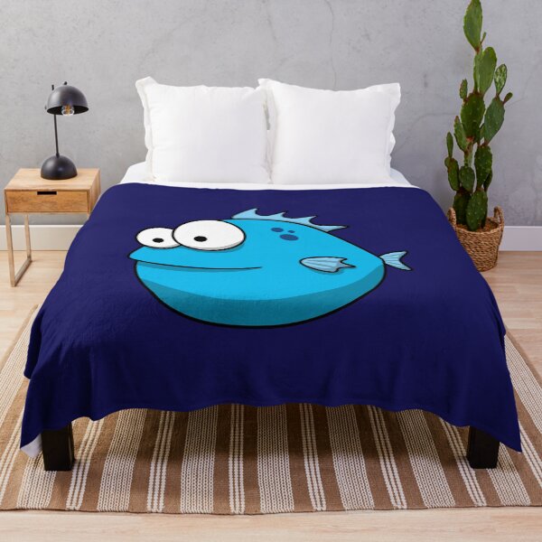 Item preview, Blue cartoon fish designed and sold by ClumsyCat.