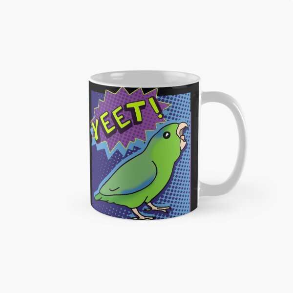 Item preview, Green Parrotlet Screaming YEET - comic style designed and sold by FandomizedRose.