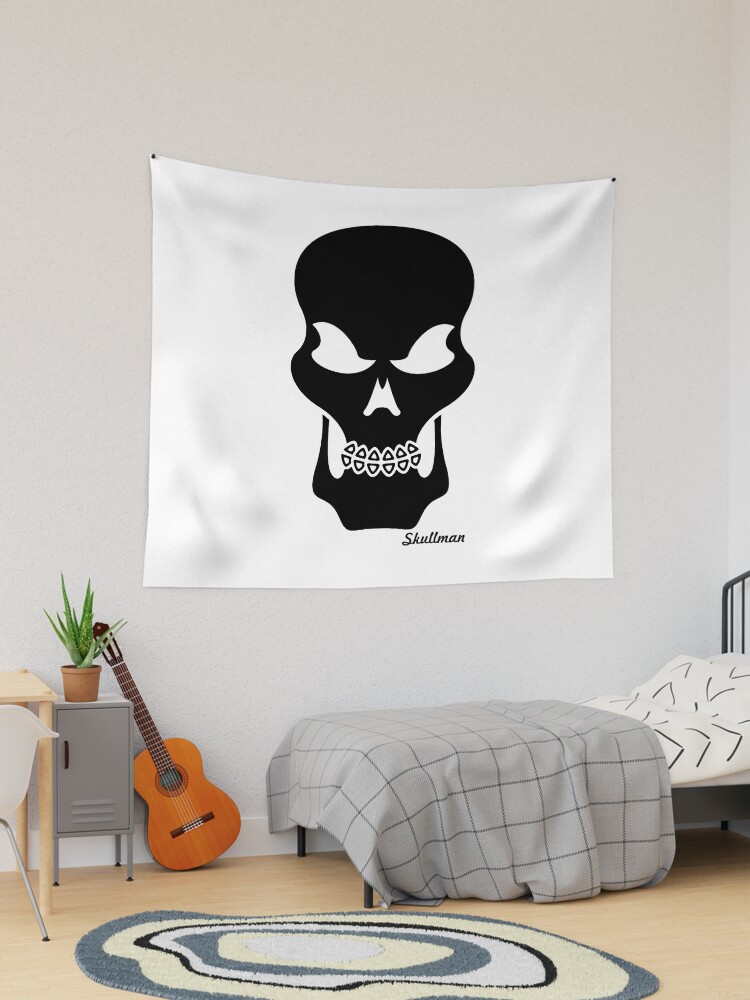 Black skull online tapestry