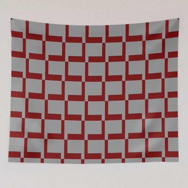 Item preview, Red and Grey Tiled Pattern designed and sold by Poetic Patterns Studio.