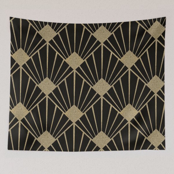 Item preview, Art Deco Pattern Gold Black designed and sold by artsandsoul.