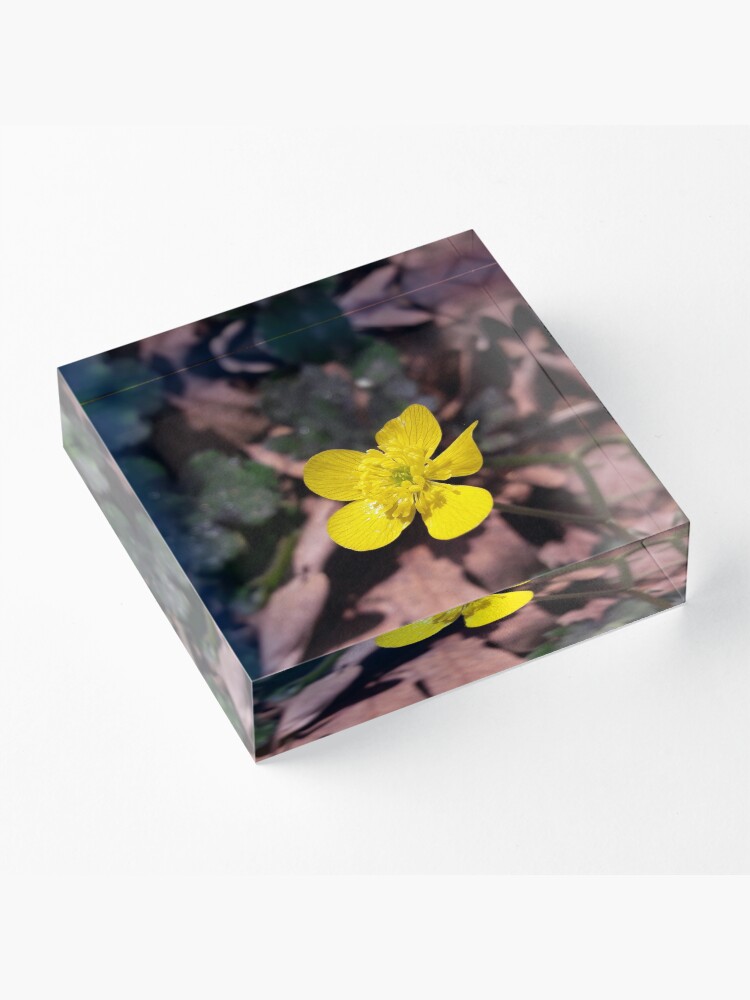 Alternate view of Poyrazlar Yellow Flower Acrylic Block