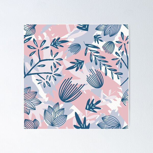 Item preview, Flowers pattern petals leaves art purple pink gift designed and sold by Style4You24.