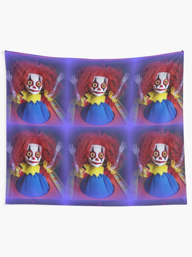 Alternate view of Jack In The Box Clown Horror Doll ~ Lady Scream Tapestry
