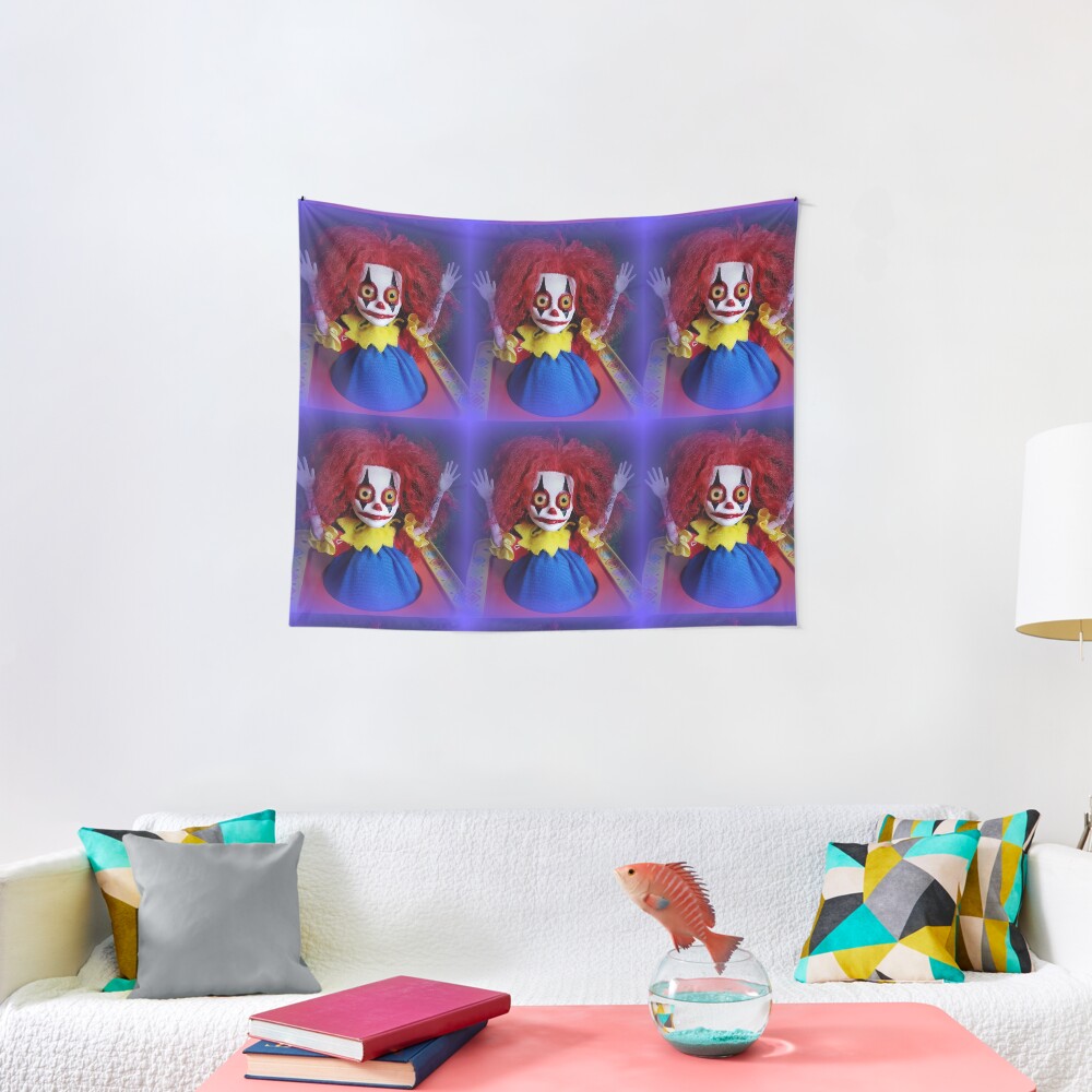 Jack In The Box Clown Horror Doll ~ Lady Scream Tapestry
