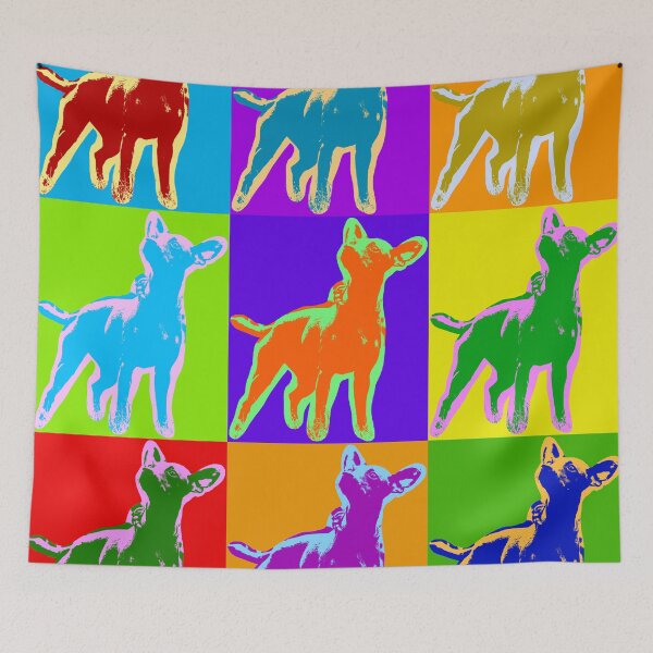 Item preview, Poster with portrait of a miniature pinscher dog in pop art style designed and sold by anytka.