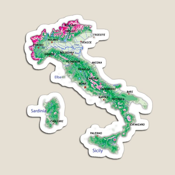 Map of Italy with Major Cities