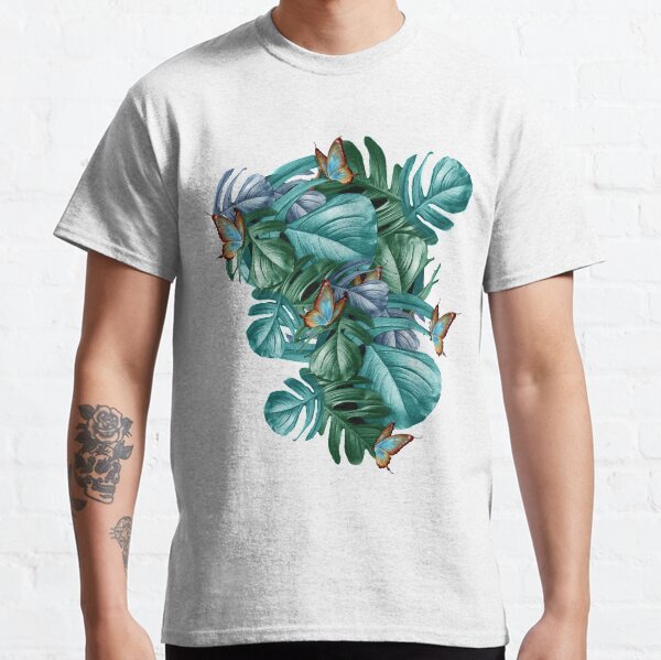 Butterflies of Paradise Tropical Splash in Blues, Turquoise Classic T-Shirt