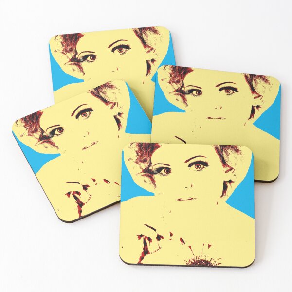 Item preview, Poster with girl over blue background in pop art style designed and sold by anytka.