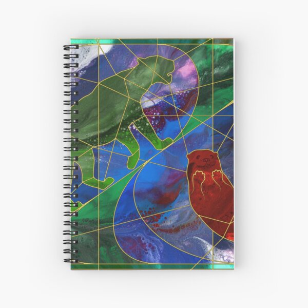 Panther and Otter Stained Glass Window Spiral Notebook