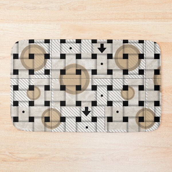 Item preview, Weave Black and Beige Circle Pattern with Spots and Arrows designed and sold by KALEIDOSCOPE UK.