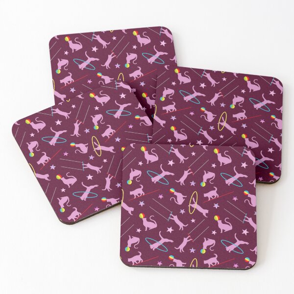 Item preview, Acrobatic Cats in Dark Pink designed and sold by The Wellington Boot.