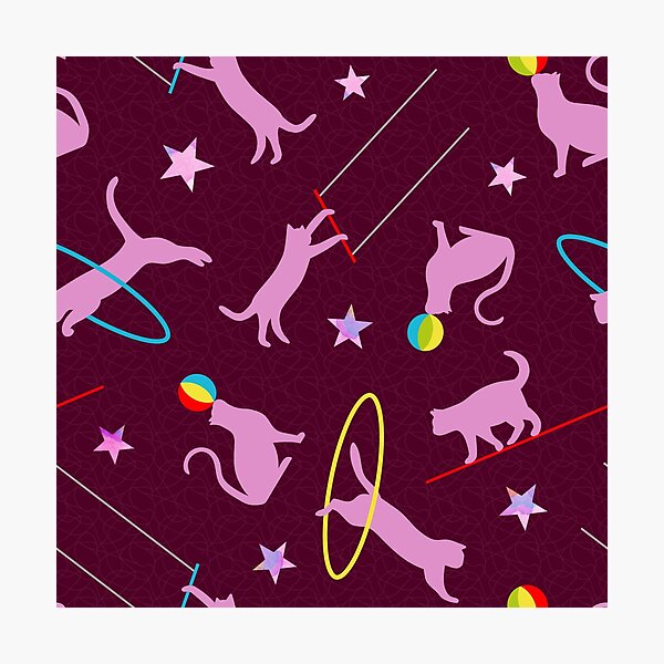 Item preview, Acrobatic Cats in Dark Pink designed and sold by The Wellington Boot.