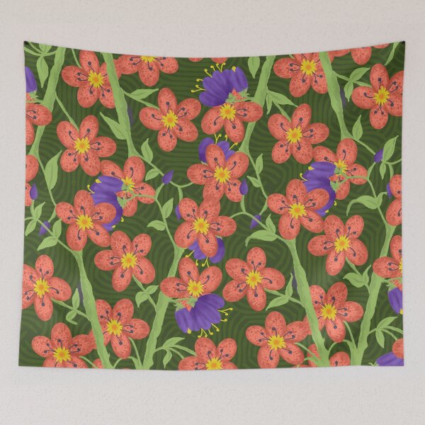 Item preview, Florals in Orange and Purple designed and sold by KrisMartin1834.
