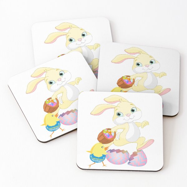 Item preview, Running Bunny and Chick with Easter Eggs designed and sold by TigsArts.